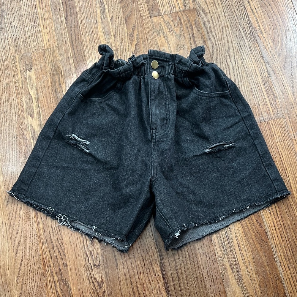 Polly Cigarette Waist Denim Shorts - Picture 1 of 4